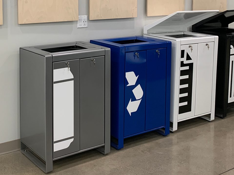Single Stream Lexicon Trash & Recycling Containers